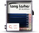 Long Lashes Műszempilla, 3D (szálas), C-íves, hajszálvékony (0.07mm), kék, MIX