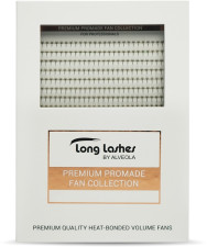 Long Lashes Műszempilla szálak, CC-íves, 5D Premium Promade Fans, 0.05mm, fekete - 8mm | LLPRO5DCC0508