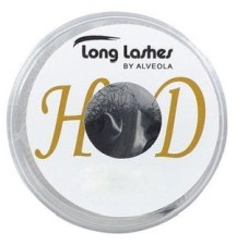 Long Lashes Műszempilla, 3D (szálas), J-íves, vastagabb (0.20mm), fekete, HighDefinition - 12mm