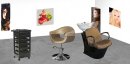 Stella Brown collection fejmosó 2989 + szék + eszközkocsi akciós szett - fehér- szatén barna
