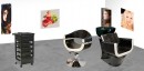 Stella Szalon szett - Black & White collection fejmosó SX-2820 + szék SX-2107 + eszközkocsi akciós szett - fekete-fekete-fehér