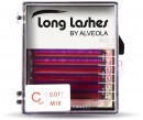 Long Lashes Műszempilla, 3D (szálas), C-íves, hajszálvékony (0.07mm), lila, MIX