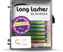 Long Lashes Műszempilla, 3D (szálas), C-íves, hajszálvékony (0.07mm), kék, fluoreszkáló, MIX