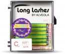 Long Lashes Műszempilla, 3D (szálas), C-íves, hajszálvékony (0.07mm), zöld, fluoreszkáló, MIX