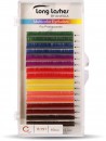 Long Lashes Műszempilla, 3D (szálas), C-íves, vékony (0.15mm), színes - multicolor (10 színt tartalmaz)