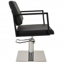A-Design Fodrász szék LOFT, fekete, króm négyzet talp | AD-SZLFTFKN