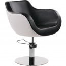 A-Design Fodrász szék THOMAS, fekete-fehér, kerek talp