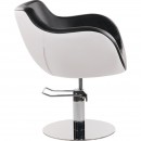 A-Design Fodrász szék THOMAS, fekete-fehér, kerek talp | AD-SZTHMFFK