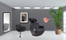 A-Design Szalonszett THOMAS Fejmosó + Szék fekete + tükör