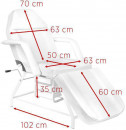 SMB Kozmetikai kezelőágy, fehér, tároló fakkokkal | SMB-2423