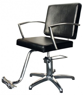 HAIRWAY Fodrász kiszolgáló szék, hidraulikus JAZZ - fekete, forgatható és állítható pumpa | HW568360000