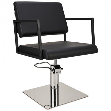 A-Design Fodrász szék LOFT, fekete, króm négyzet talp | AD-SZLFTFKN
