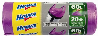 HEWA Szemeteszsák 60L, köthető füles | HT4446