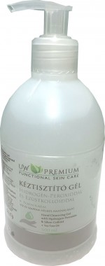 UW Premium Kéztisztító gél pumpás, ezüst-kolloid + hidrogén-peroxid + teafaolaj | HT7851