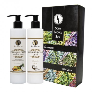 Sara Beauty Spa Ajándék csomag - Karibi krém, hidratáló kókusz-Trópusi gyümölcs | SBSKG002