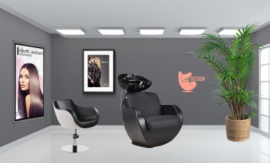 A-Design Szalonszett THOMAS Fejmosó + Szék fekete-fehér | AD-SZETTTHOM-2