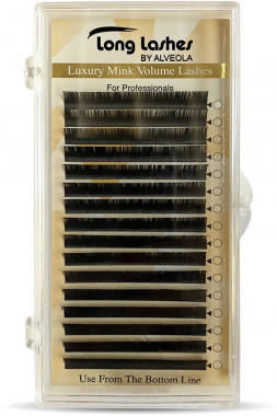 Long Lashes Műszempilla szálak, D-íves, Luxury Mink Volume, Selyem, 0.07mm, fekete, Kis MIX | LLLMVD00700.1