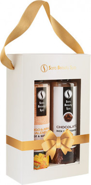 Sara Beauty Spa Ajándékcsomag - Csokoládés Tápláló Krém és Mangó - Árnika Fürdősó | SBSKG007