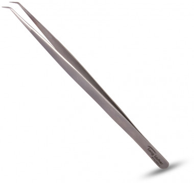 Long Lashes Szempilla csipesz - keskeny hajlított - ezüst, 13,5cm | LLA33013
