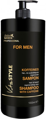 Golden Green Vitastyle Professional for Men koffeines haj és szakáll ápoló regeneráló sampon | LSVLFM-2-1L