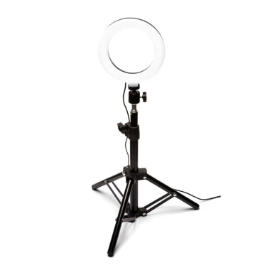 Rio Beauty LED körlámpa, 45cm átmérő, dimmelhető, hideg-meleg fény, sminkeléshez, vlogoláshoz, állítható állvánnyal | RIO-RL18