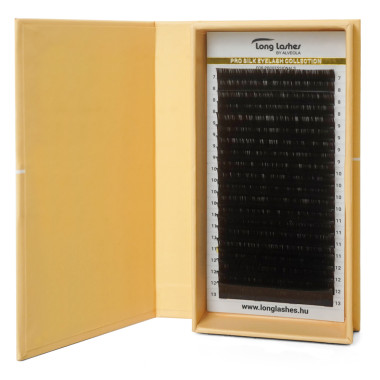 Long Lashes Műszempilla szálak, D-íves, Pro Silk Eyelash Collections, 0.07mm, étcsoki barna | LLEBSD007000