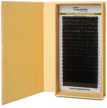 Long Lashes Műszempilla szálak, C-íves, Pro Silk Eyelash Collections, 0.07mm, étcsoki barna | LLEBSC007002