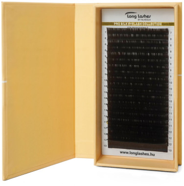 Long Lashes Műszempilla szálak, CC-íves, Pro Silk Eyelash Collections, 0.10mm, karamell barna | LLKBSCC01002