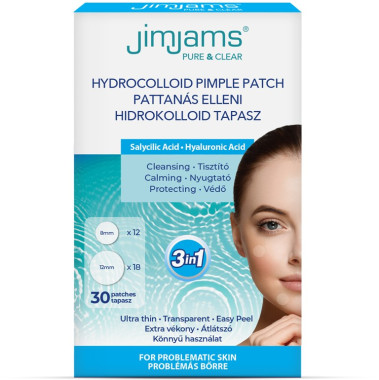 JimJams Pure & Clear Hidrokolloid pattanástapasz BHA + HA 30db | JJ3020