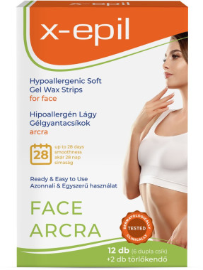 X-Epil Használatra kész hipoallergén gélgyantacsíkok arcra | XE9248