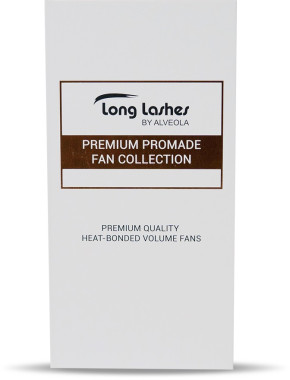 Long Lashes Műszempilla szálak, D-íves, 3D Premium Premade Volume Fans, 0.07mm, fekete | LLPRE3DD07014