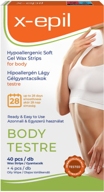 X-Epil Hipoallergén gélgyantacsíkok testre - 40db | XE9228