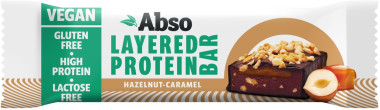Abso Layered Protein Bar 50 g - Mogyorókrémes-karamellás ízű vegán fehérjeszelet | ABSOLAYERED001