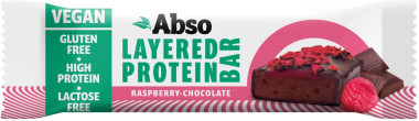 Abso Layered Protein Bar 50 g - Málnás - csokoládés ízű vegán fehérjeszelet | ABSOLAYERED002
