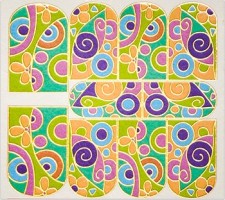 Perfect Nails Körömmatrica - Nail Dress Sticker - Colorful | PNDM26