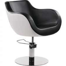 A-Design Fodrász szék THOMAS, fekete-fehér, kerek talp -  | AD-SZTHMFFK