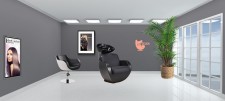 A-Design Szalonszett THOMAS Fejmosó + Szék fekete-fehér - 