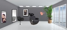A-Design Szalonszett THOMAS Fejmosó + Szék fekete + tükör - 