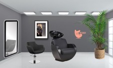 A-Design Szalonszett THOMAS Fejmosó + Szék fekete + tükör - 