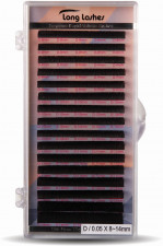 Long Lashes Műszempilla szálak, D-íves, Premium Rapid Volume, 0.05mm, fekete, MIX - 8-9-10-11-12-13-14mm-es szálakat tartalmaz | LLRVD8050000