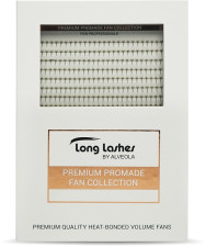 Long Lashes Műszempilla szálak, CC-íves, 4D Premium Premade Volume Fans, 0.07mm, fekete - 10mm | LLPRE4DCC07010