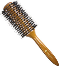 HAIRWAY Körkefe vaddisznó sörtével, fa nyéllel, 24 soros, Glossy Wood - 73 mm | HW06130