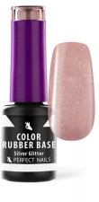 Perfect Nails Color Rubber Base Gel - Színezett Alapzselé - Silver Glitter