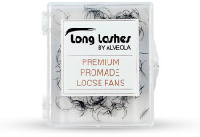 Long Lashes Műszempilla szálak, D-íves, 4D Premium Promade Fans, 0.07mm, fekete 12mm LLPRO4DD0712