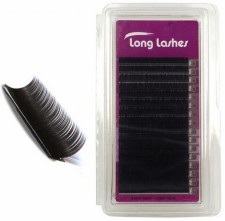 Long Lashes Műszempilla, 3D (szálas), C-íves, vastagabb (0.20mm), fekete, MIX - 8,10,12,14mm méretet tartalmaz