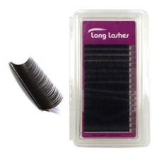 Long Lashes Műszempilla, 3D (szálas), C-íves, vékony (0.15mm), fekete, MIX - 8,10,12,14mm méretet tartalmaz