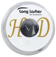 Long Lashes Műszempilla, 3D (szálas), J-íves, vékony (0.15mm), fekete, HighDefinition - 
