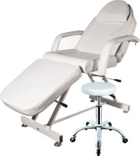 HAIRWAY Kozmetikai kezelőágy RELAX + görgős munkaszék Comfort - minőségi kozmetikai ágy állítható háttámlával, gurulós zsámollyal