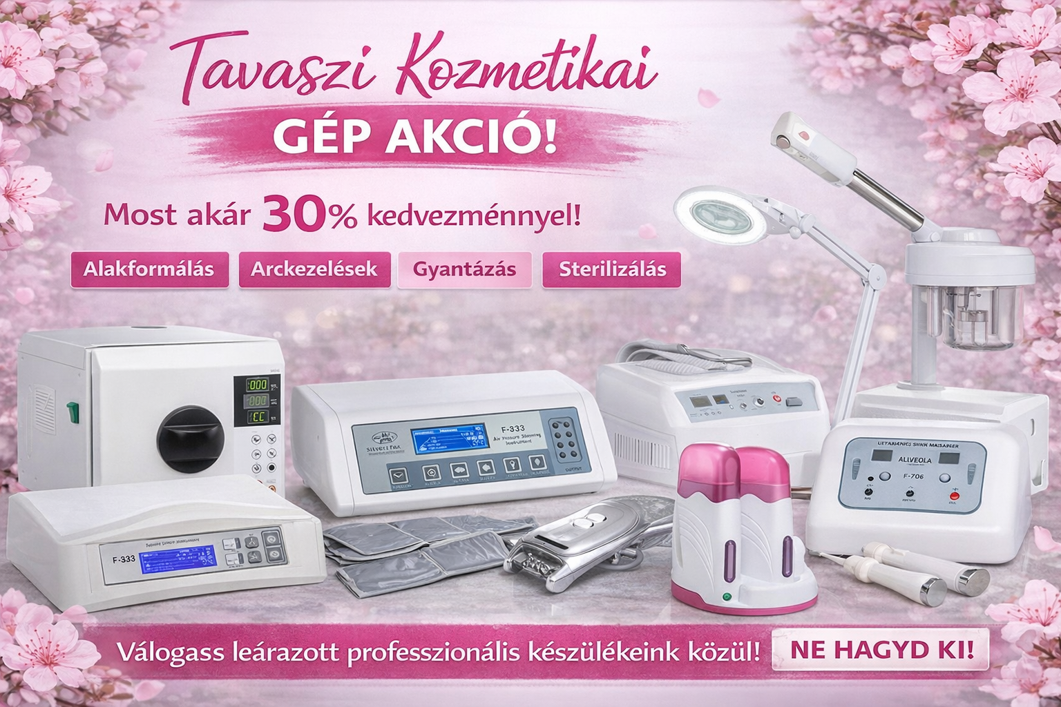Tavaszi kozmetikai gép akció! akár 30 árengedmény!