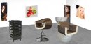 Stella Szalon szett - Satin Brown collection fejmosó SX-2820 + szék SX-2107-A + eszközkocsi akciós szett - fehér - szatén barna - bézs